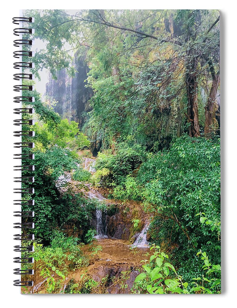 Waterfall Spiral Notebook featuring the photograph After Rain Falls by Kelly Thackeray
