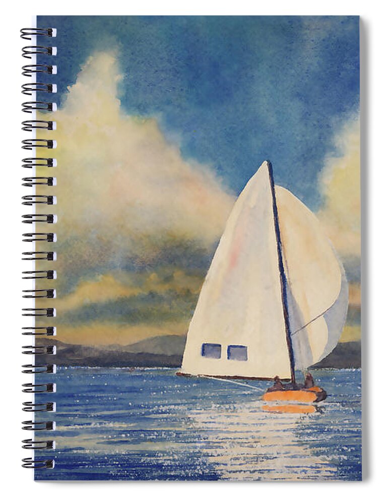 Watercolor Spiral Notebook featuring the painting Afternoon Sailing by Douglas Castleman