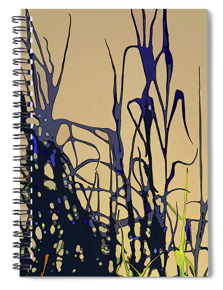 Seagrass Spiral Notebook featuring the digital art Afternoon Shadows by Gina Harrison