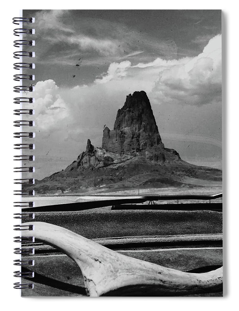 Drive By Photo Spiral Notebook featuring the photograph Agathla and Antler by Jonathan Thompson