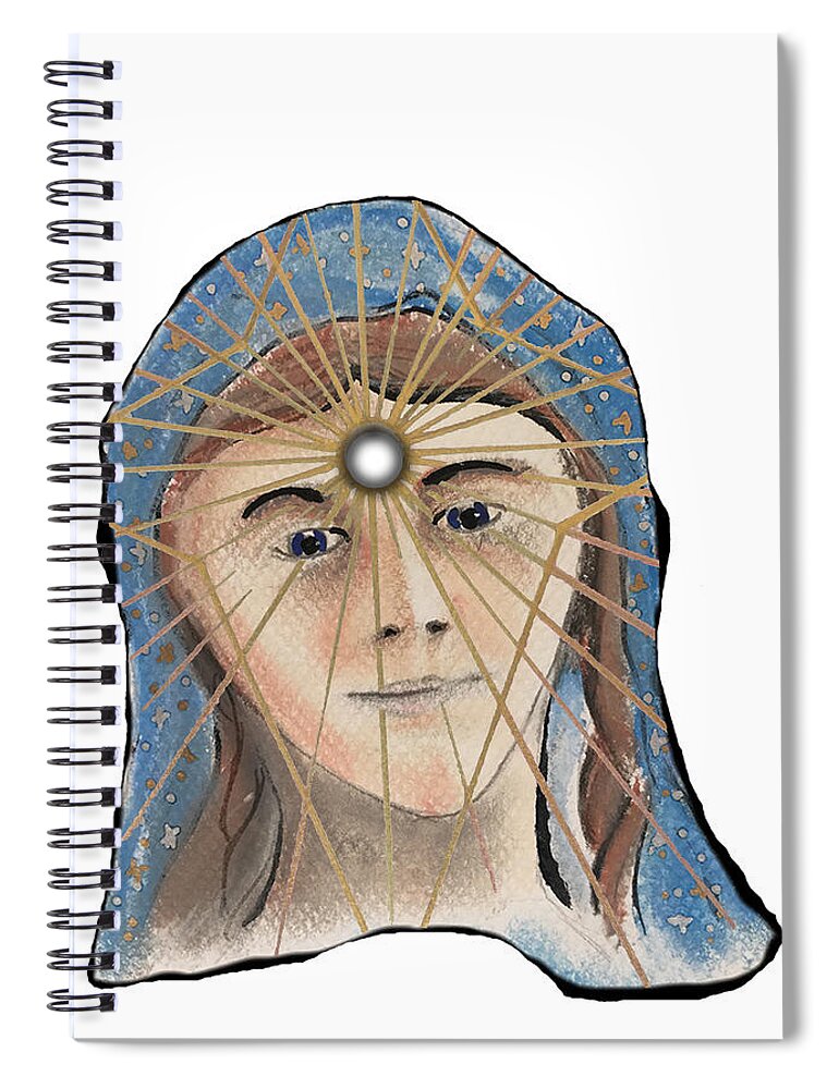 Aingeal Spiral Notebook featuring the mixed media Aingeal Rose by AHONU Aingeal Rose