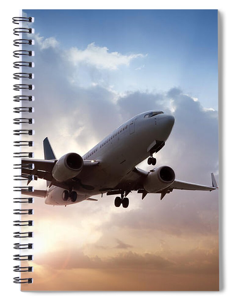 Taking Off Spiral Notebook featuring the photograph Airplane Landing by Narvikk