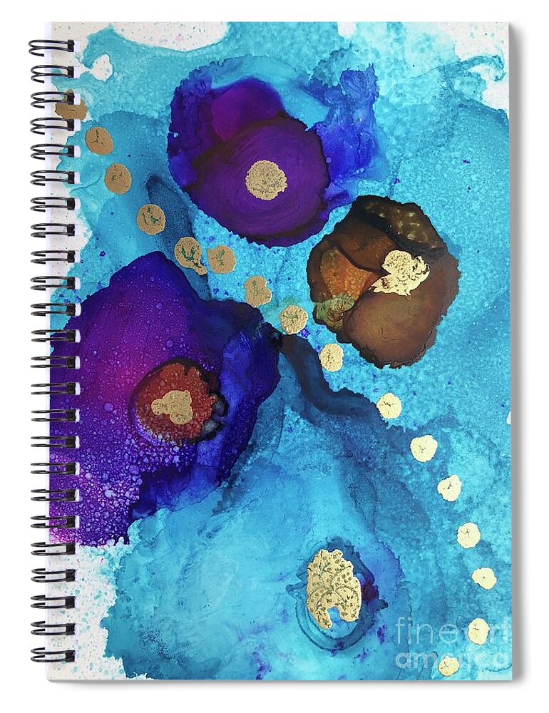 Alcohol Spiral Notebook featuring the painting Alcohol Ink - 15 by Monika Shepherdson