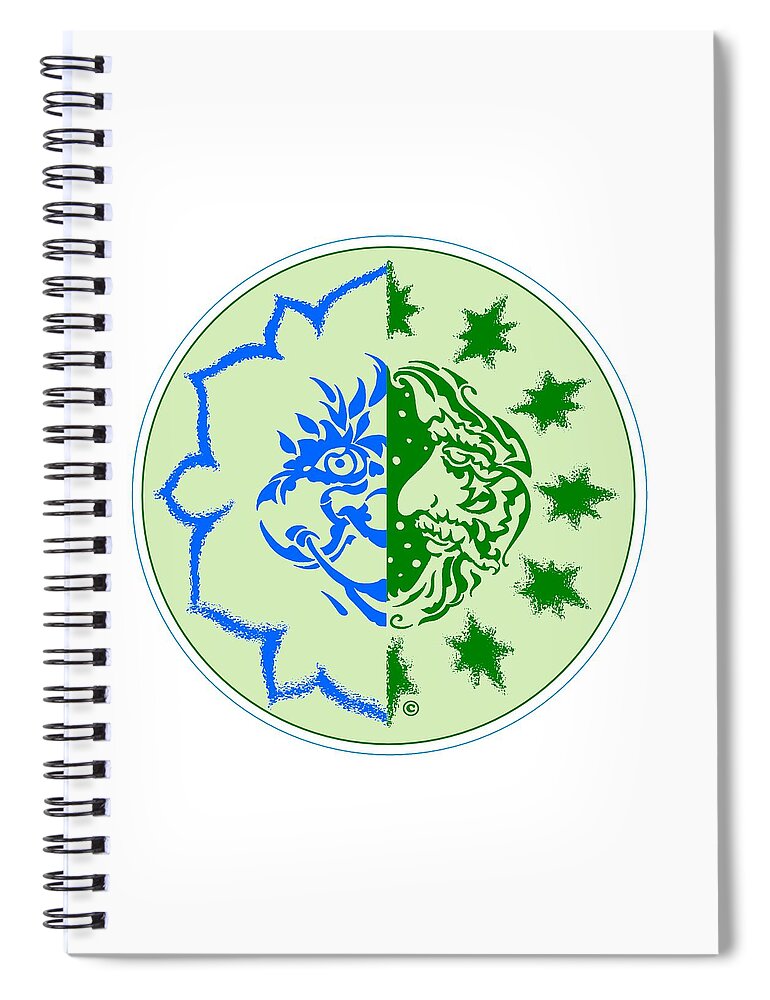Newspaper Art Spiral Notebook featuring the digital art Alexipharmic Logo by Dawn Sperry