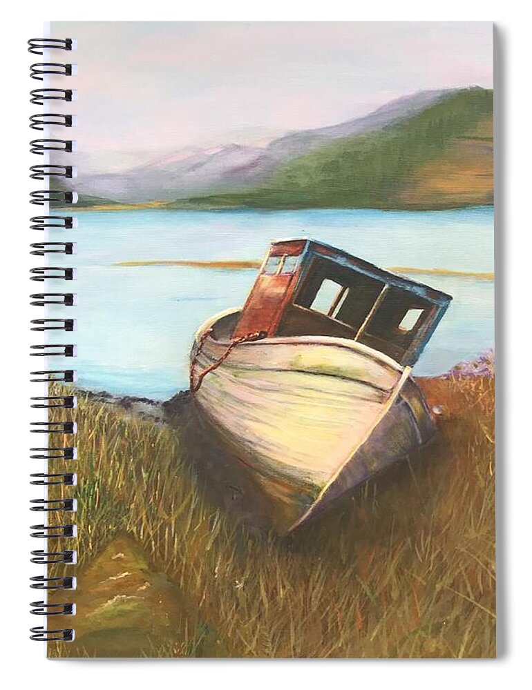 Seascape Spiral Notebook featuring the painting All Washed Up by Deborah Naves