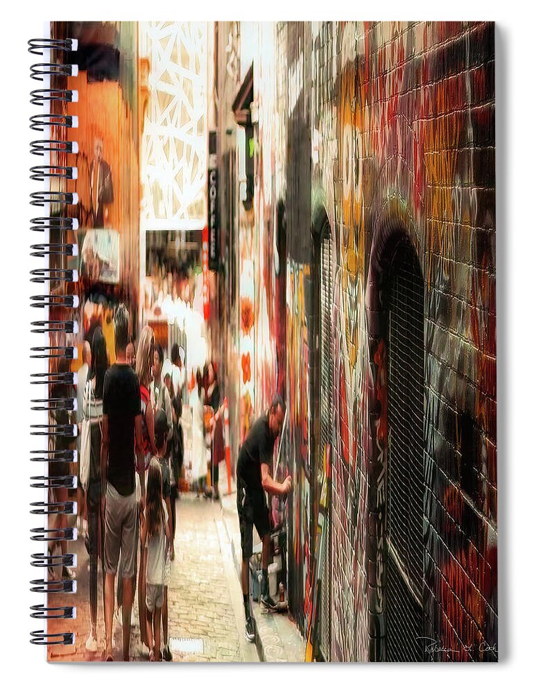 Alley Walk Spiral Notebook featuring the photograph Melbourne Alley Walk Cityscape Photography by Bellesouth Studio