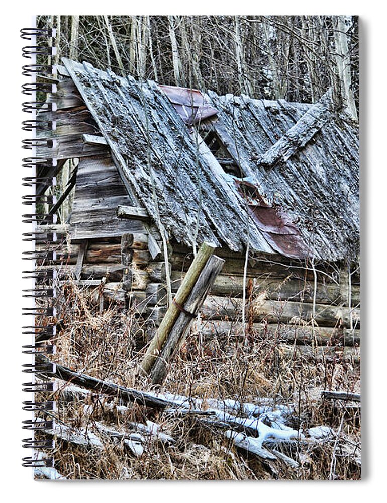 Cabin Spiral Notebook featuring the photograph Almost Gone by Vivian Martin