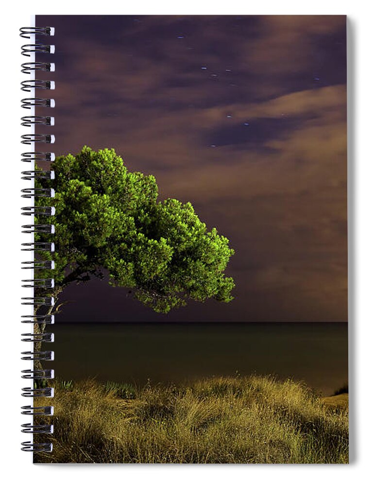 Scenics Spiral Notebook featuring the photograph Alone Tree by Alex Stoen