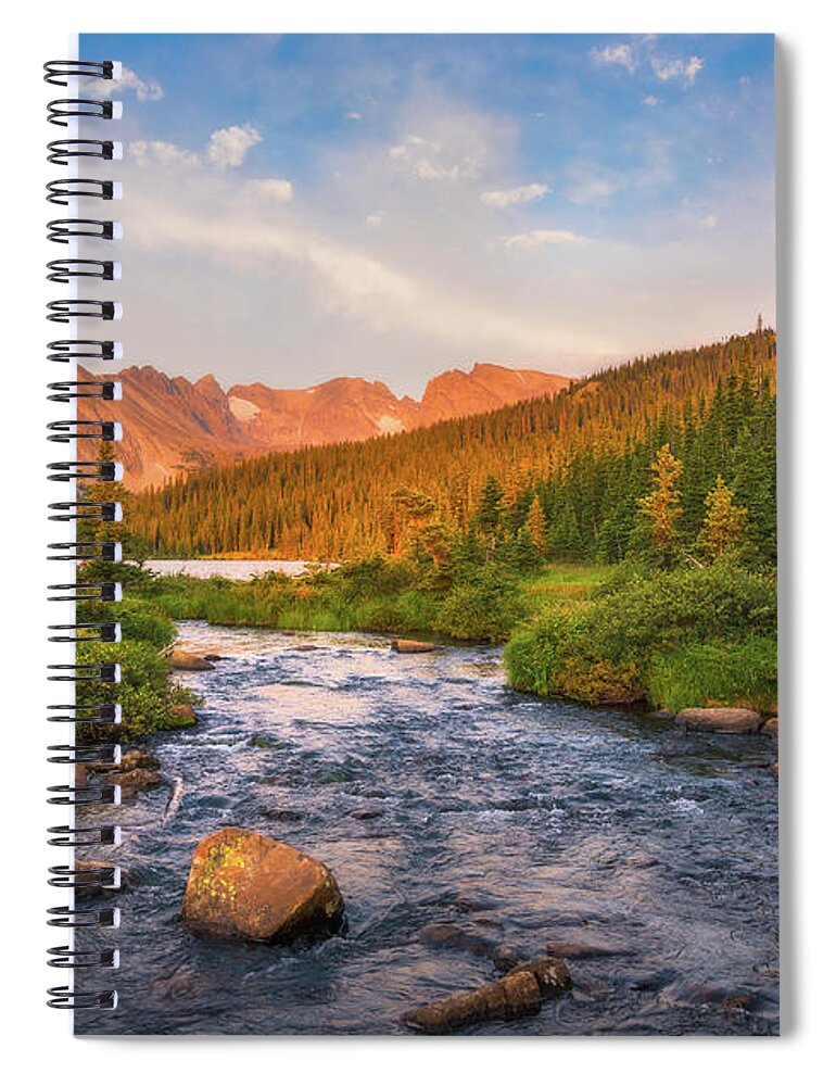 Colorado Spiral Notebook featuring the photograph Alpenglow Creek by Darren White
