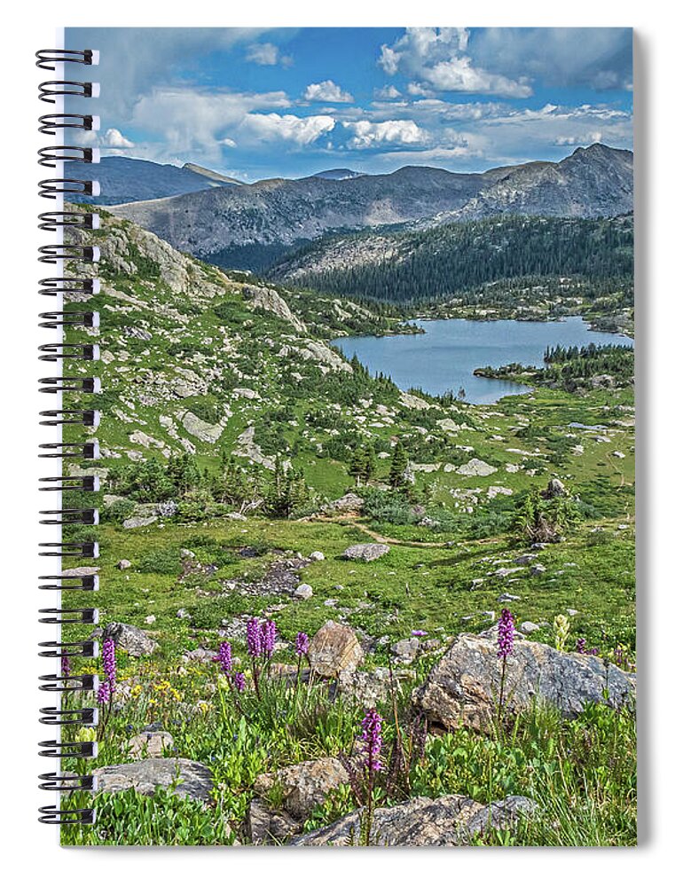 Alpine Spiral Notebook featuring the photograph Alpine Lake in Bloom by Melissa Lipton
