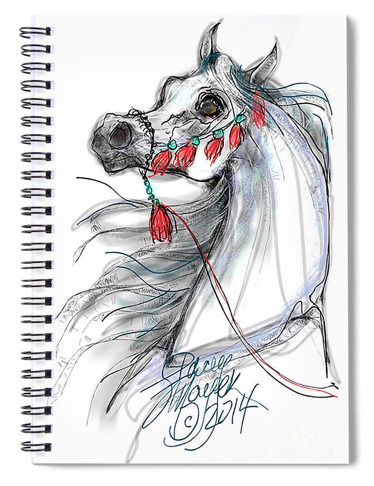 Arabian Mare Spiral Notebook featuring the digital art Always Equestrian by Stacey Mayer