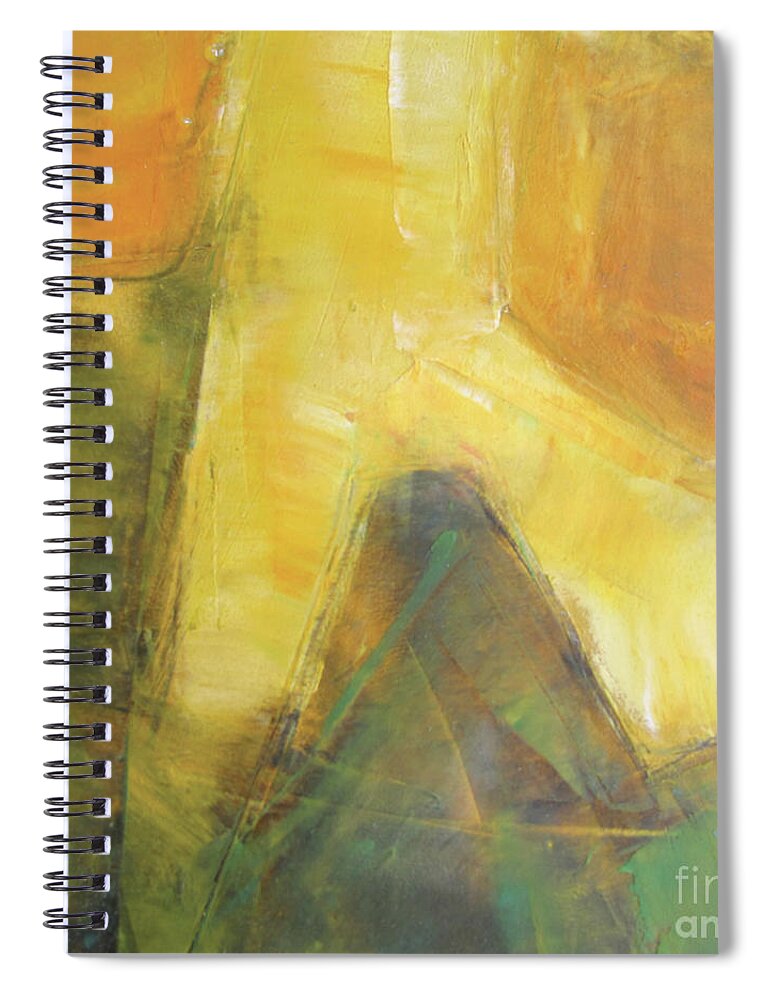 Oil Spiral Notebook featuring the painting Amber Glow by Christine Chin-Fook