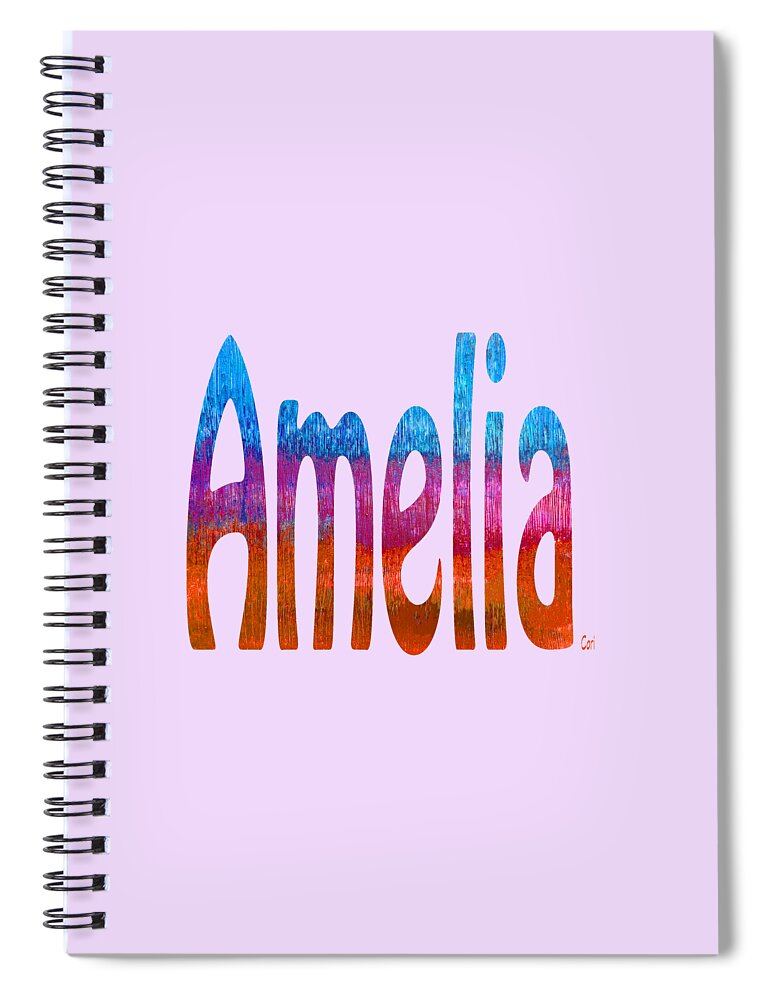 Amelia Spiral Notebook featuring the digital art Amelia by Corinne Carroll