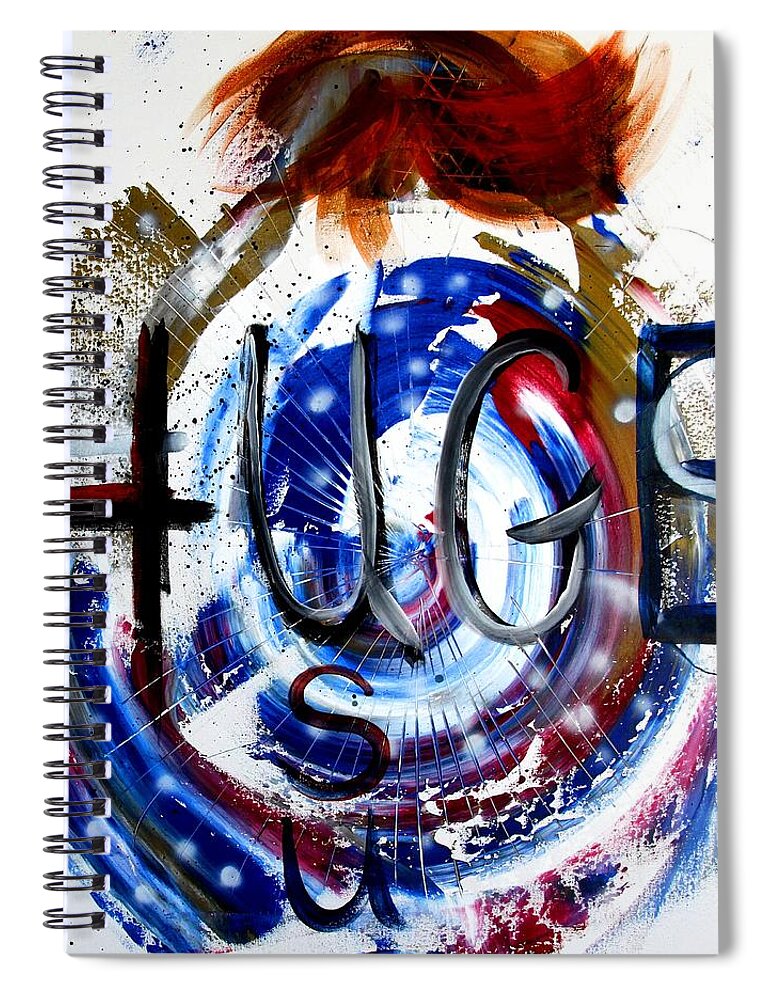 Huge Spiral Notebook featuring the painting America by J Vincent Scarpace