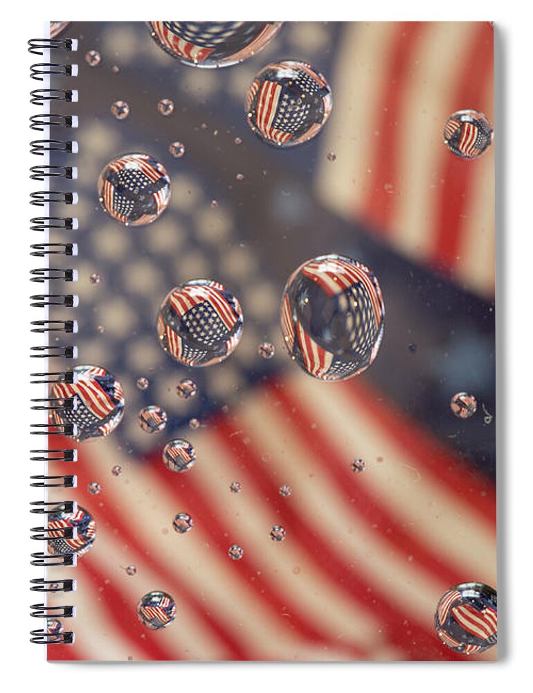 American Flag Spiral Notebook featuring the photograph American flag by Minnie Gallman