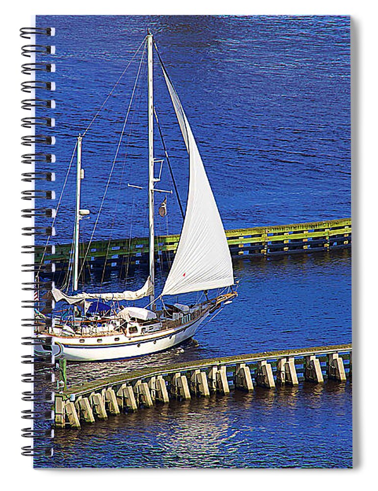 Alicegipsonphotographs Spiral Notebook featuring the photograph American Flag Under The Bridge by Alice Gipson