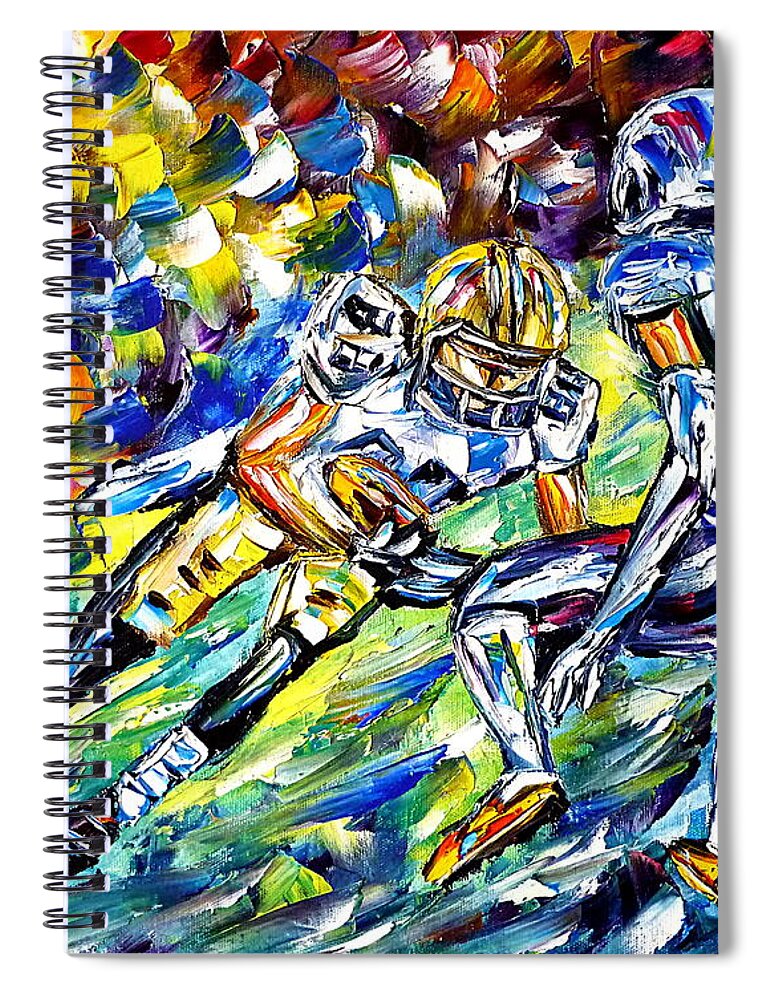 I Love Football Spiral Notebook featuring the painting American Football by Mirek Kuzniar