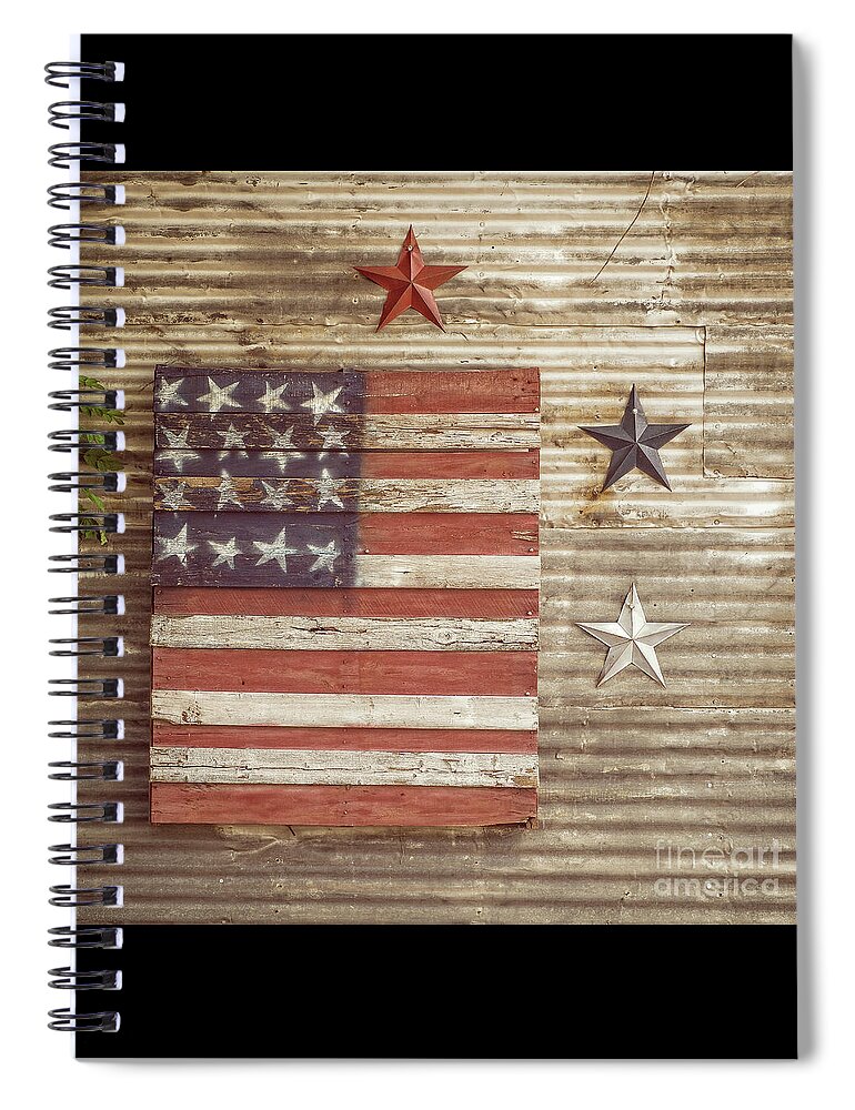 Americana Stars And Stripes Spiral Notebook featuring the photograph Americana Stars and Stripes by Imagery by Charly