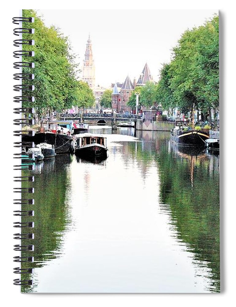 Amsterdam Canal Spiral Notebook featuring the photograph Amsterdam by FD Graham