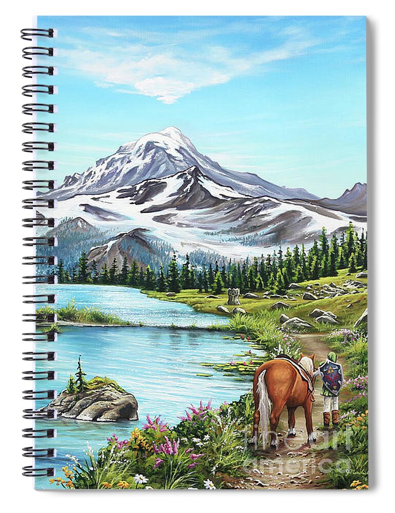 Zelda Spiral Notebook featuring the painting An Afternoon Adventure by Joe Mandrick