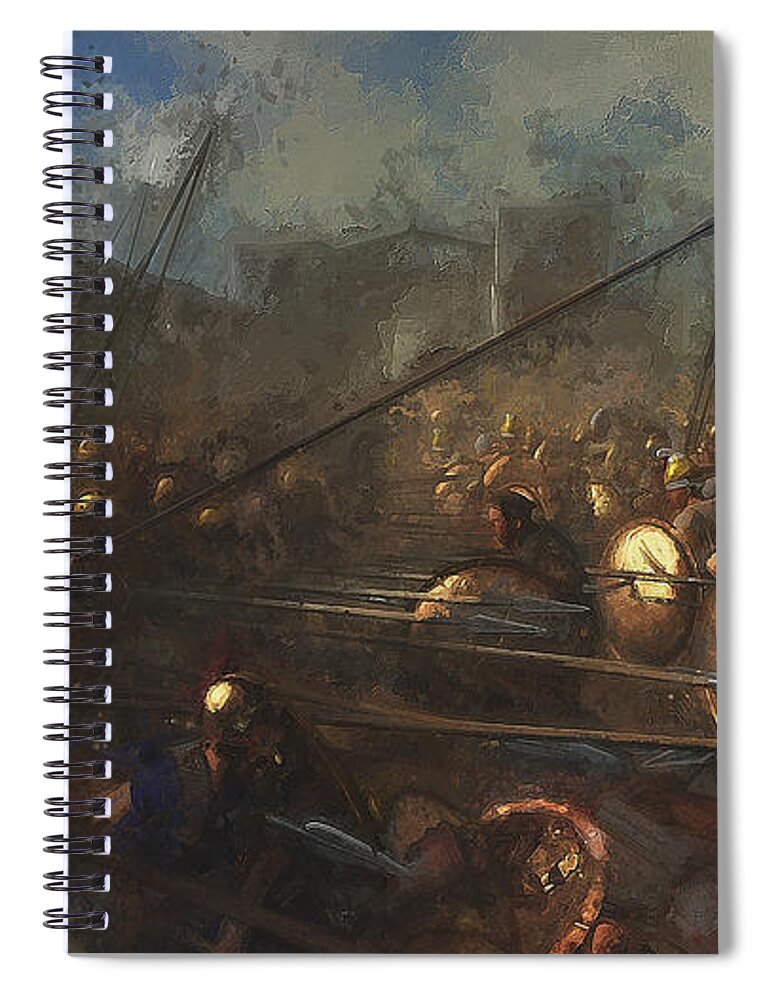 Spartan Warrior Spiral Notebook featuring the painting Ancient Greek Army - 06 by AM FineArtPrints