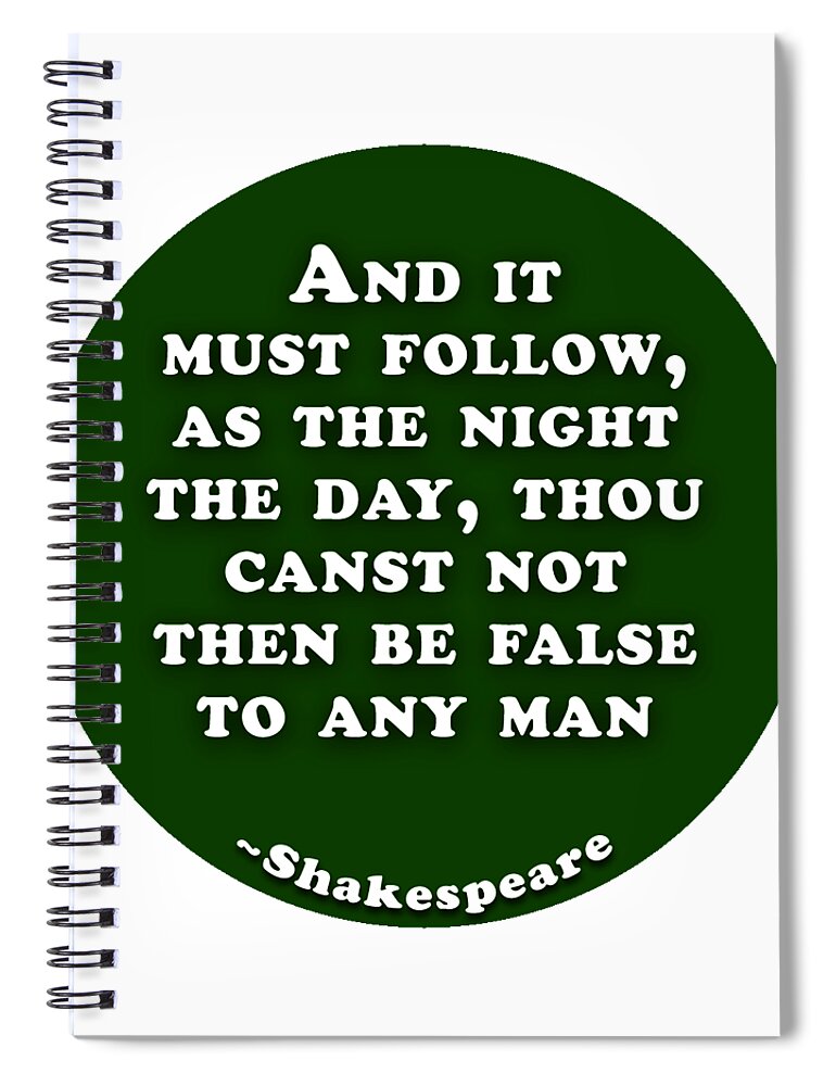 And Spiral Notebook featuring the digital art And it must follow #shakespeare #shakespearequote by TintoDesigns