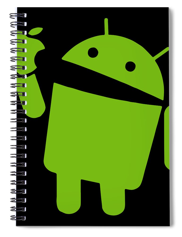 Android Eats Apple Funny Nerd Computer Geek Tee Iphone Parody Nerd Spiral  Notebook by Mason Skene - Fine Art America