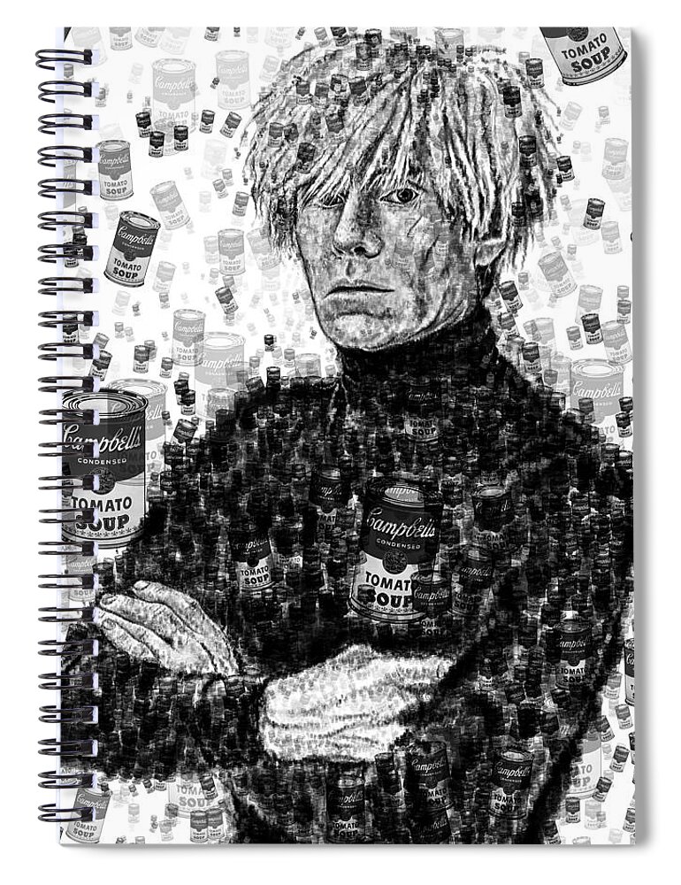 Andy Warhol Spiral Notebook featuring the painting Andy Warhol by Yom Tov Blumenthal
