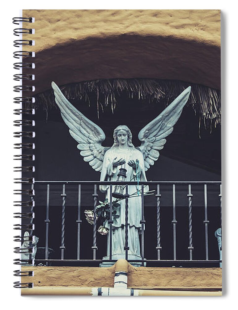 Angel Spiral Notebook featuring the photograph Angel in the Balcony by Rebekah Zivicki