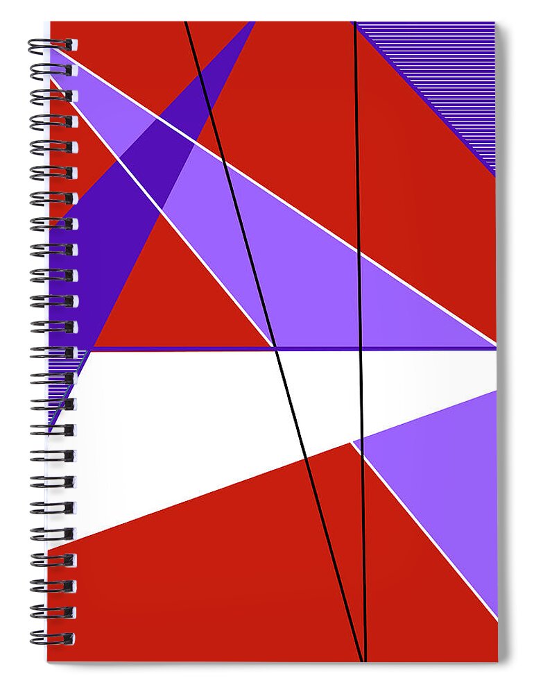Mid Century Modern Spiral Notebook featuring the digital art Angles and Triangles by Tara Hutton