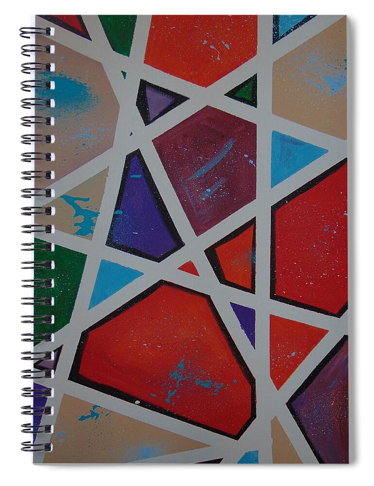 Geometry Spiral Notebook featuring the painting Angles of Life by Antonio Moore