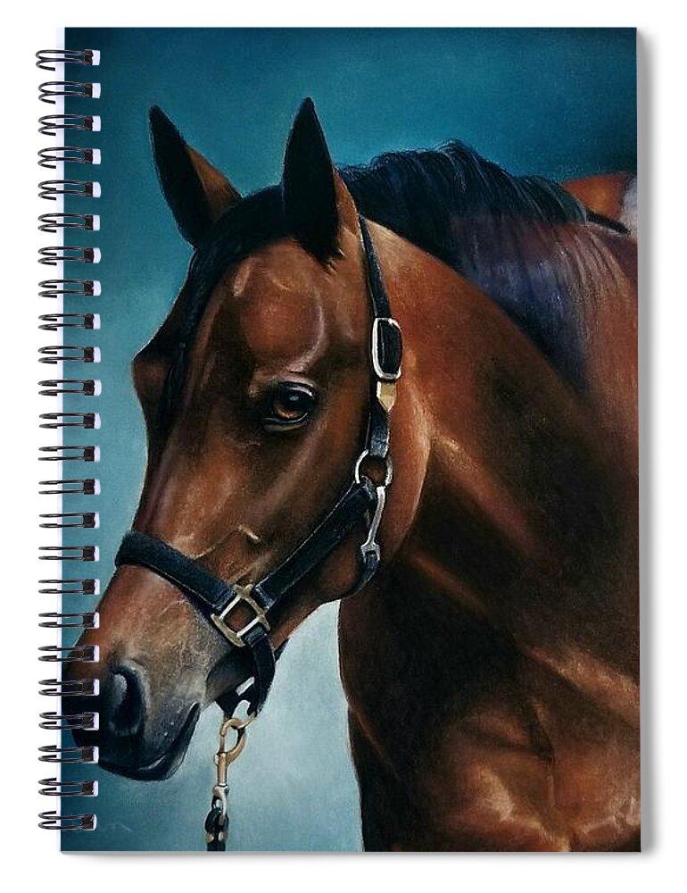 Horse Art Spiral Notebook featuring the pastel Anna's Julie by Joni Beinborn