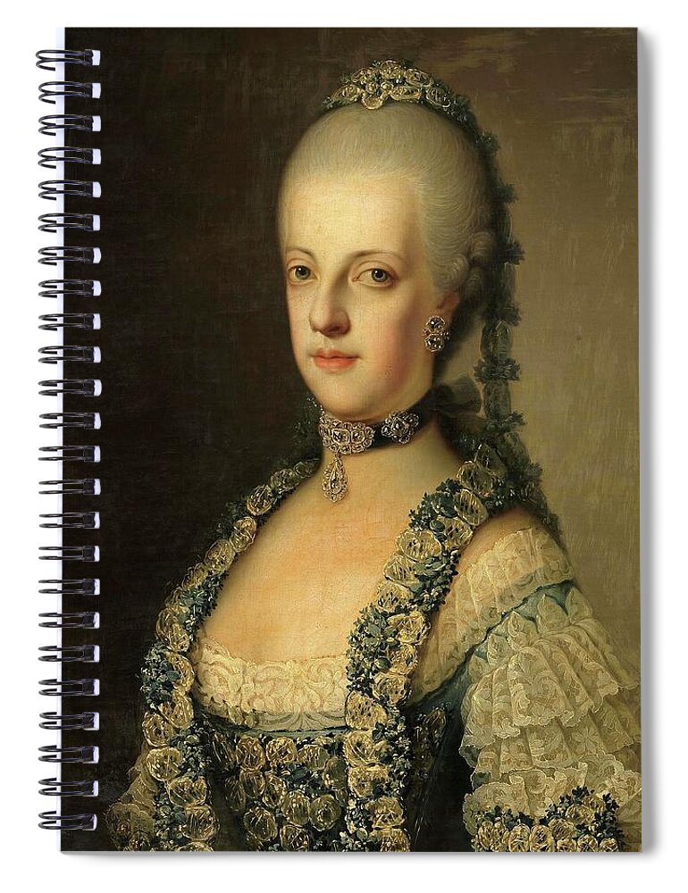 Anonymous Spiral Notebook featuring the painting Anonymous / 'Maria Carolina of Austria, Queen of Naples', 18th century, French School. by Anonymous