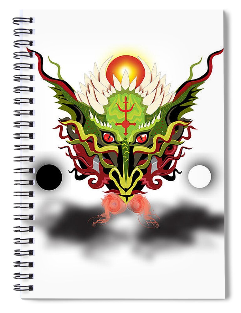 Dragon Spiral Notebook featuring the digital art Antimony by Jessy Chaidez