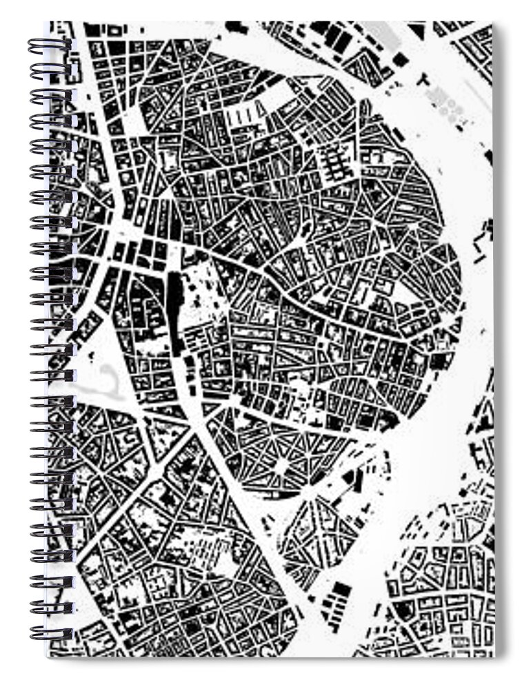 Antwerp Spiral Notebook featuring the digital art Antwerp building map by Christian Pauschert