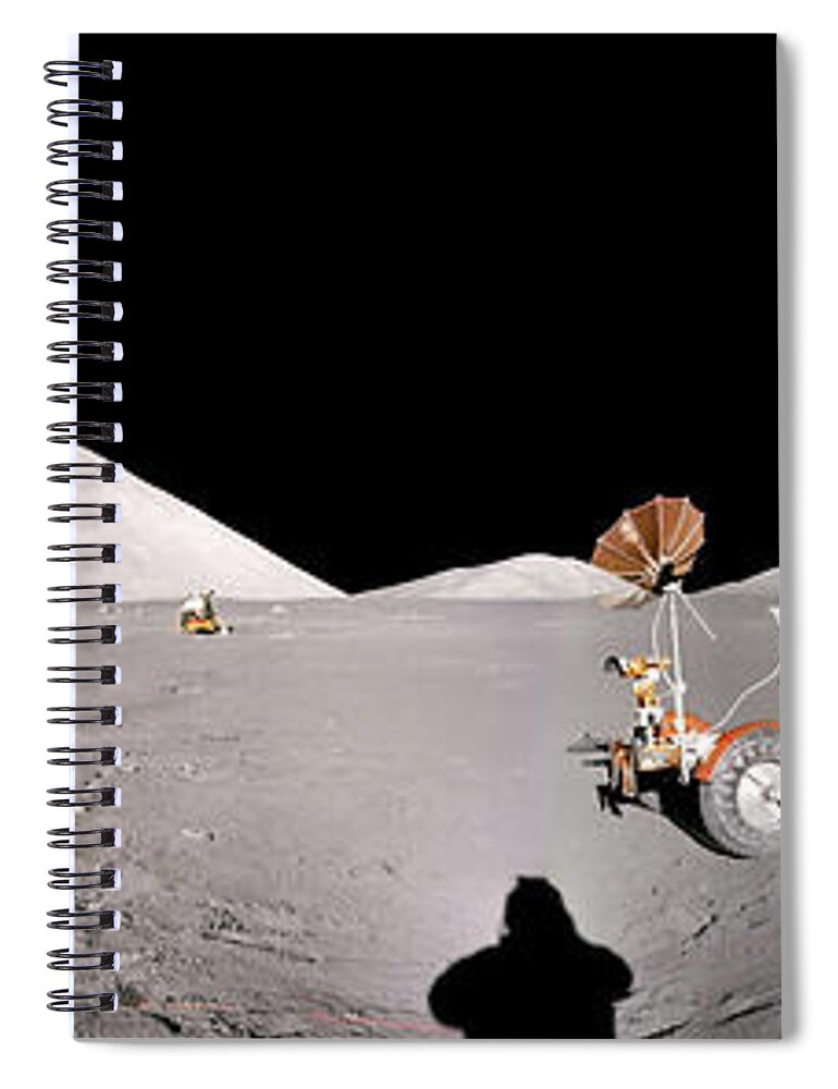 Taurus-littrow Valley Spiral Notebook featuring the photograph Apollo 17 Taurus-Littrow valley the Moon by Andy Myatt