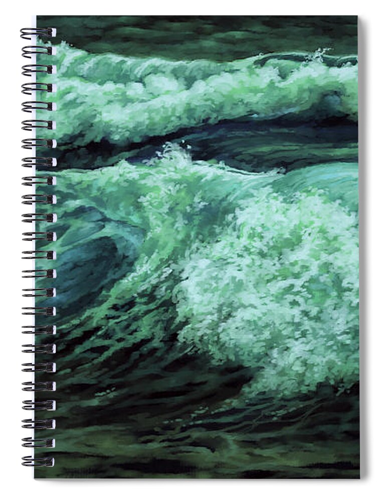 Aquatic Fantasy Spiral Notebook featuring the painting Aquatic Fantasy by Hans Neuhart