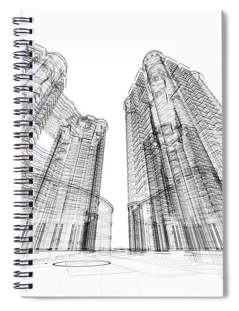Plan Spiral Notebook featuring the photograph Architecture Sketch by Teekid