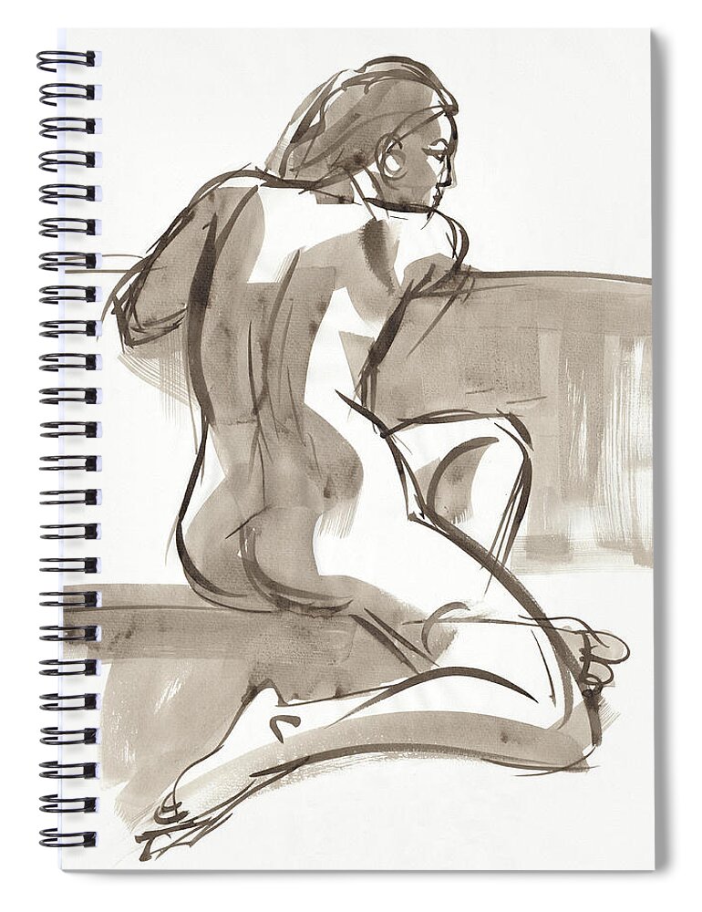 Nude Spiral Notebook featuring the painting Ariana by Judith Kunzle