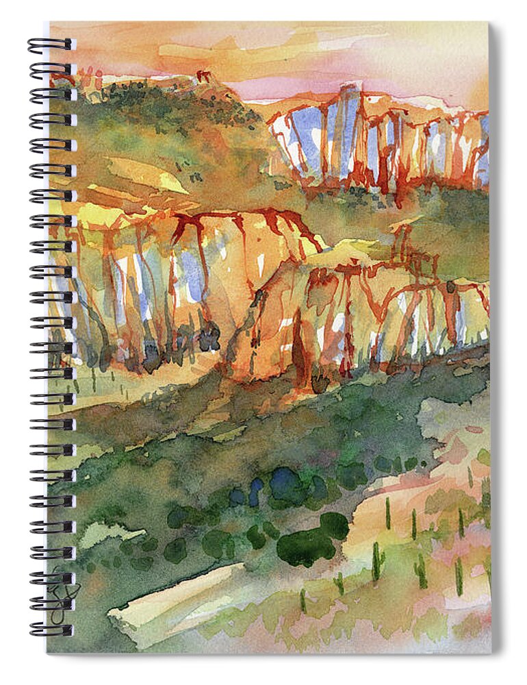 Watercolor Spiral Notebook featuring the painting Arizona Canyons by Mary Lou McCambridge