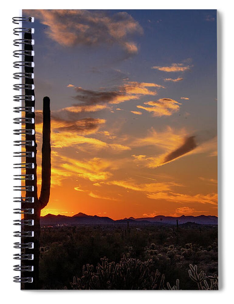 Sunset Spiral Notebook featuring the photograph Arizona Sunset by Tim Kathka
