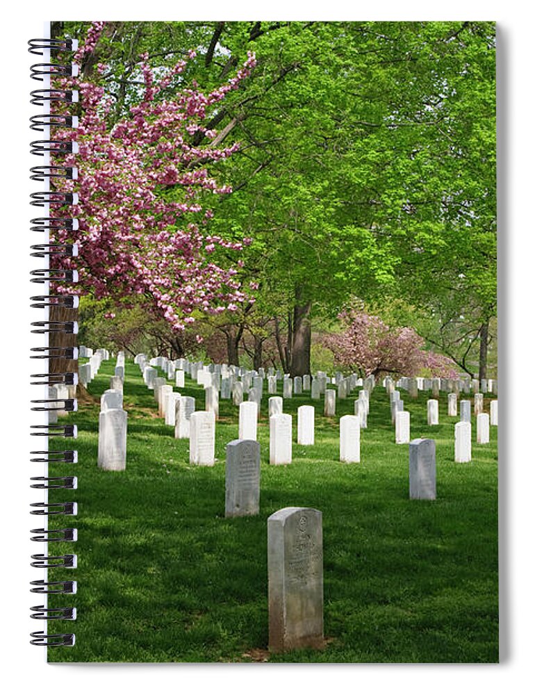 Tranquility Spiral Notebook featuring the photograph Arlington National Cemetery, Washington by William Manning