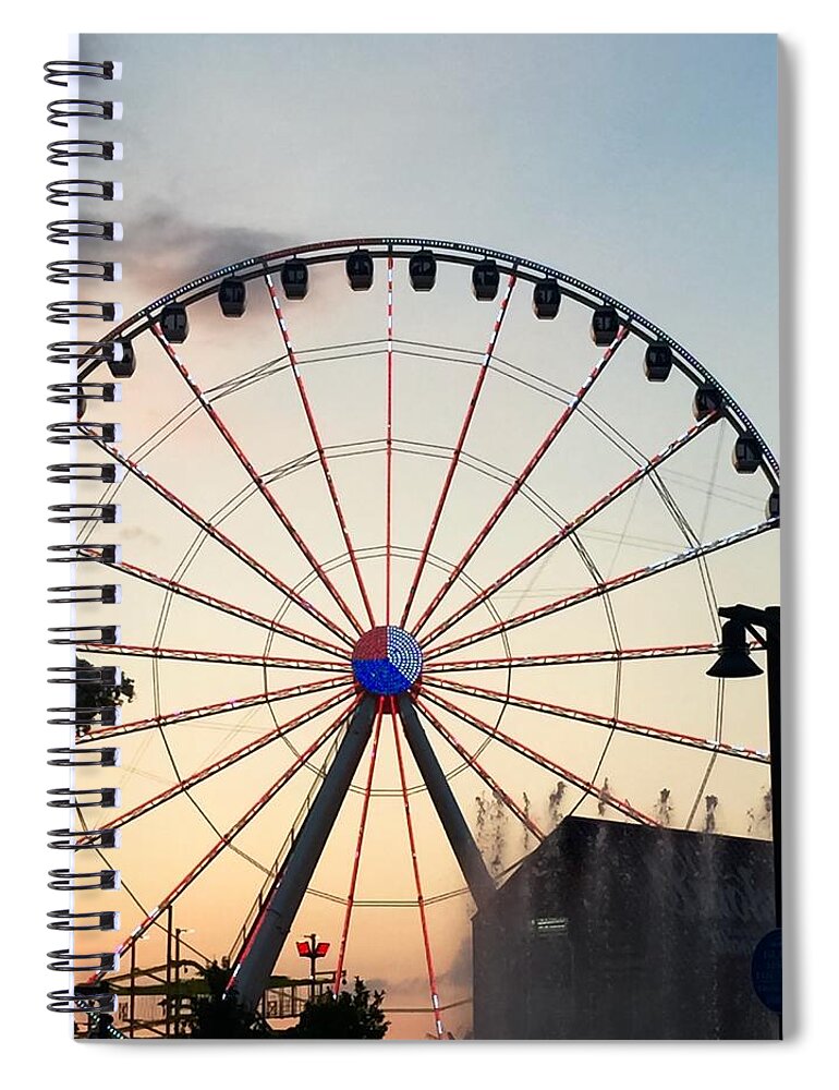 Ferris Wheel Spiral Notebook featuring the photograph Around We Go by Kelly Thackeray