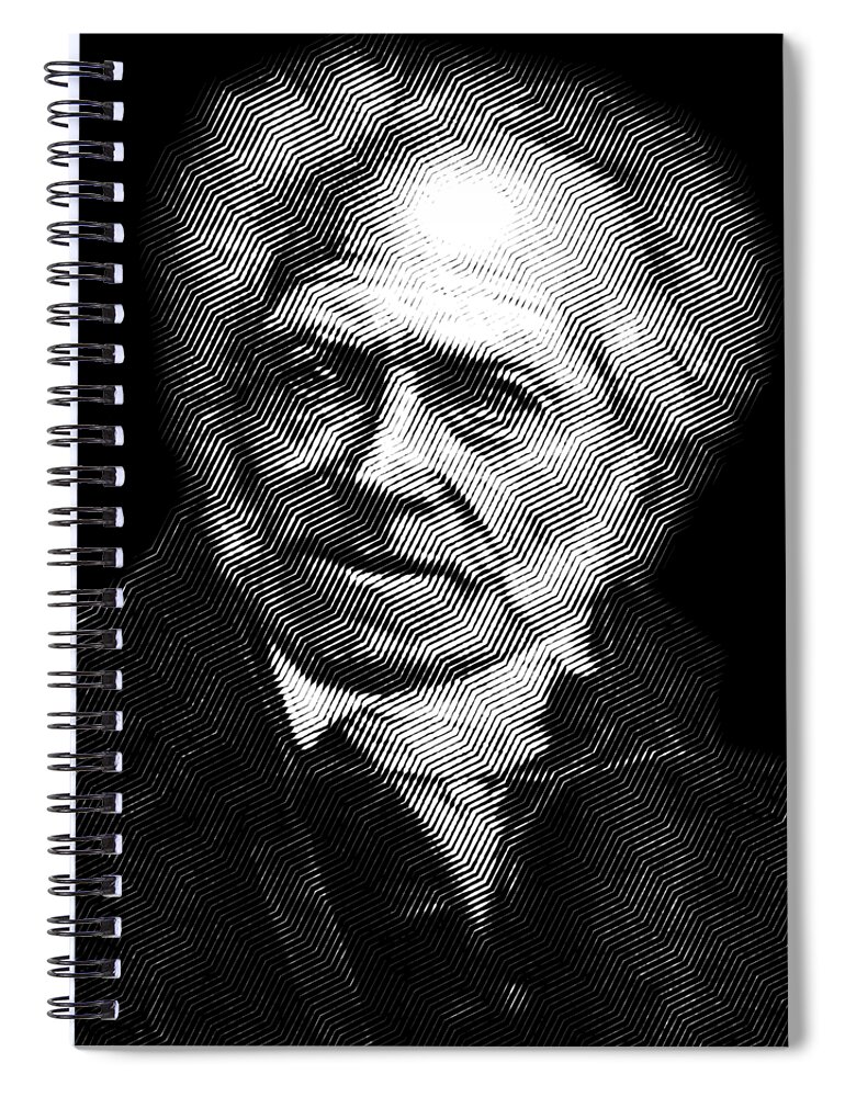 Schopenhauer Spiral Notebook featuring the digital art Arthur Schopenhauer by Cu Biz
