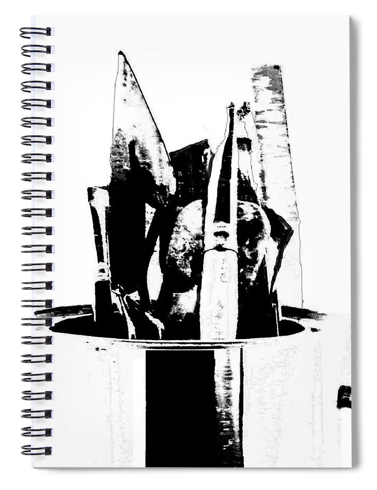 Artist Tools Spiral Notebook featuring the photograph Artists' Tools - B - W by VIVA Anderson