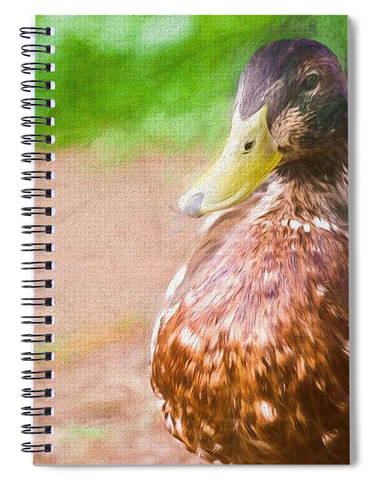 Duck Spiral Notebook featuring the photograph Artsy Duck Painted by Don Northup