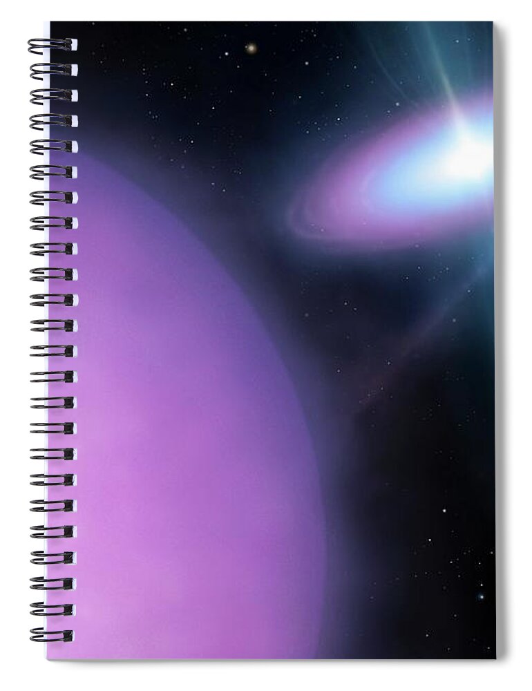 Concepts & Topics Spiral Notebook featuring the digital art Artwork Of Binary Star System Ss433 by Mark Garlick/spl