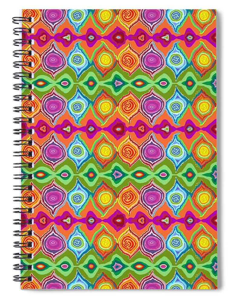 Pattern Spiral Notebook featuring the digital art Mexican Colours by Julia Woodman