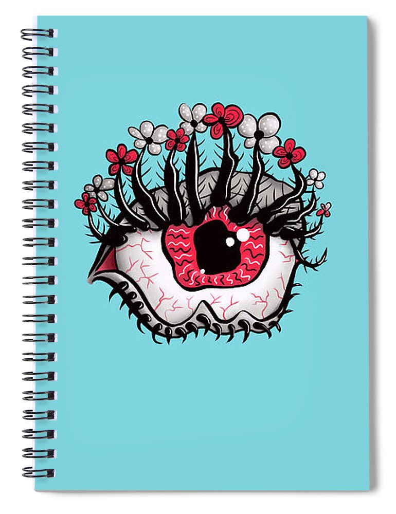 Eye Spiral Notebook featuring the digital art Weird Eye Melting by Boriana Giormova