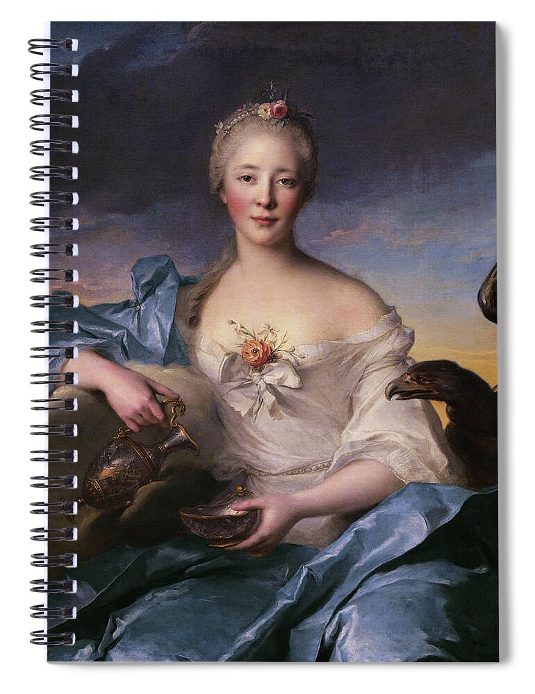 Madame Le Fèvre De Caumartin Spiral Notebook featuring the painting Madame Le Fevre de Caumartin as Hebe by Jean-Marc Nattier by Rolando Burbon